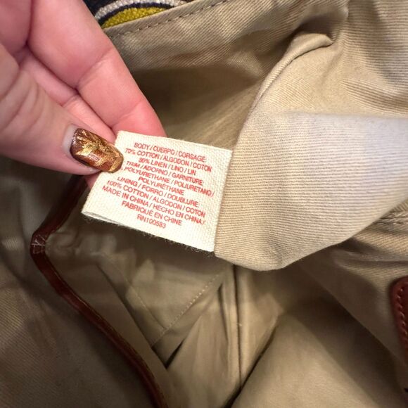 Lucky Brand Key West Dark Denim Blue Tote Bag Banana Print Tassels Purse Handbag - Picture 8 of 12